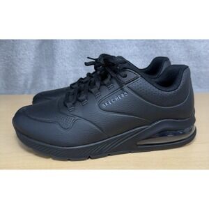 Sketchers Uno 2 Air Around You Shoes Womens 9 Black Vegan Sneakers 155543 NEW